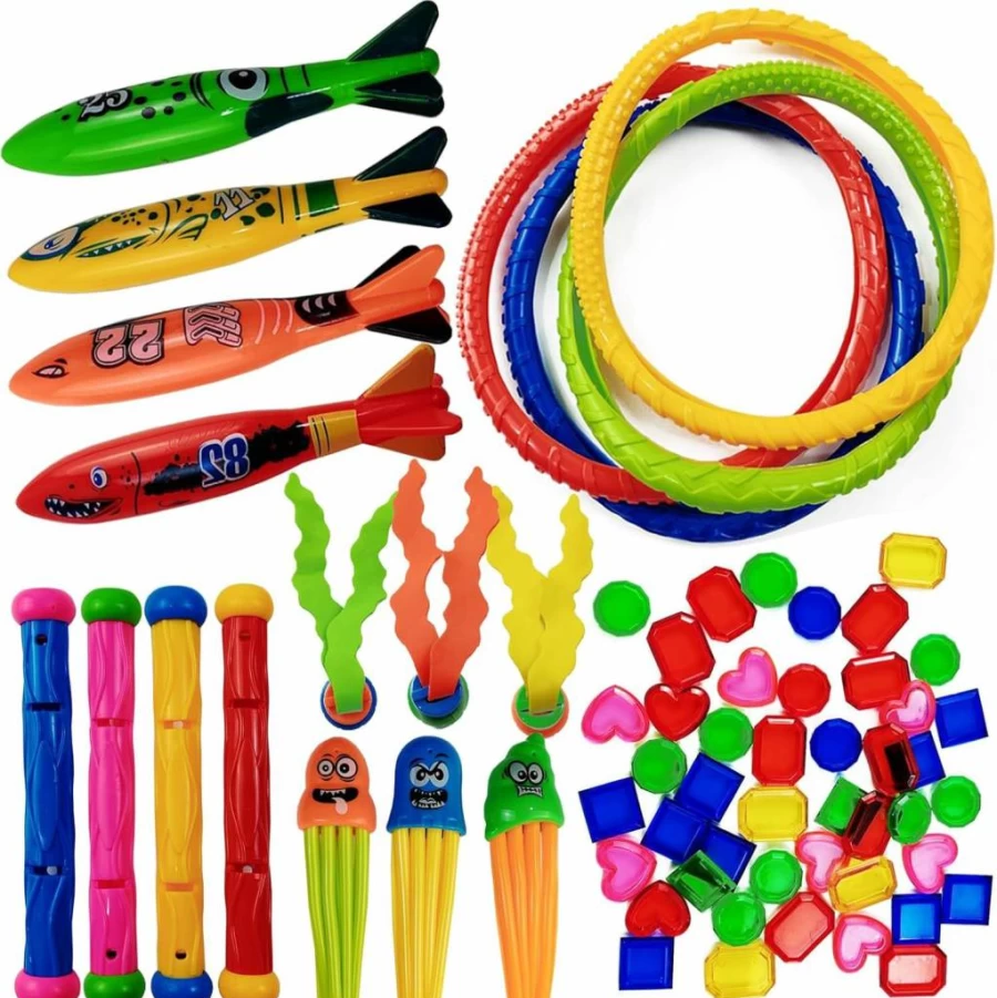 RONYOUNG 54-Piece Pool Diving Toys Set for Kids, Toddlers & Adults - Fun Swimming Pool Games & Dive Sticks for Family, All Ages - Durable Swim Toys for Indoor & Outdoor Water Play