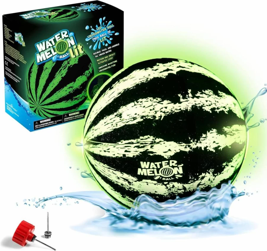 Watermelon Ball - 9 Inch Pool Toy for Kids, Teens & Adults - Fun Water Football, Tag & Diving Game for Pool Parties & Beach Play