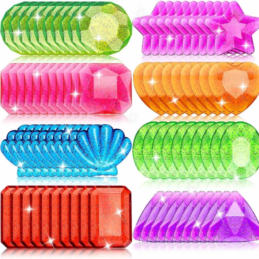 Sumind 100-Piece Sinking Gem Pool Toys for Kids - Colorful Diving Gems for Underwater Games, Beach Parties, and Home Decor