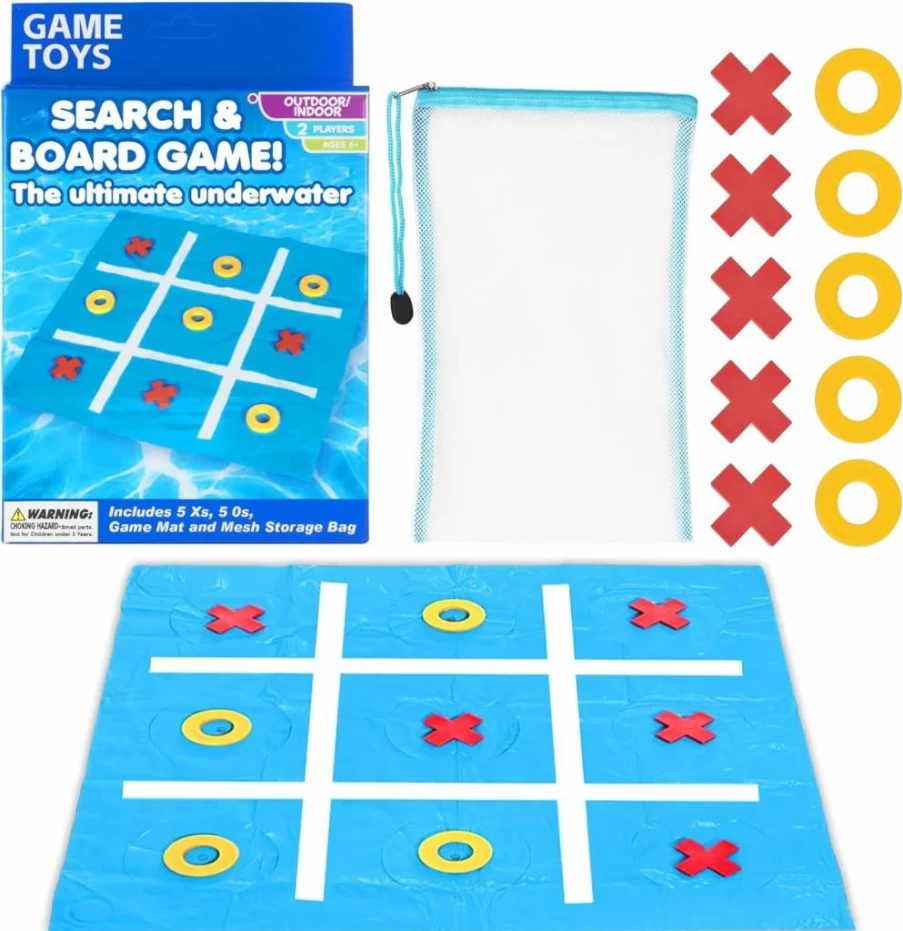 DGO Underwater Tic Tac Toe Search & Find Board Game - Strategic Family Fun, Kids Educational Toy Gift for Ages 6-12, Summer Party Favor, Classic Diving Adventure Game