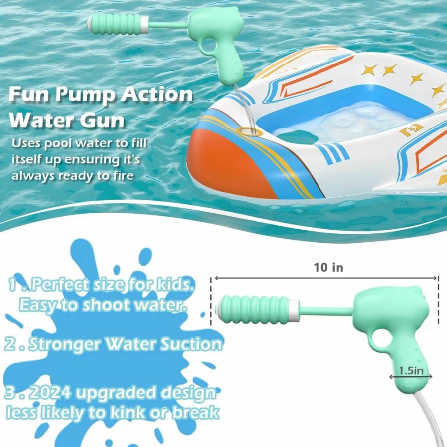 Jasonwell Inflatable Airplane Pool Float for Kids with Water Squirt Gun - Toddler Swim Raft for Pool, Lake & Beach - Fun Boys Girls Summer Water Toy