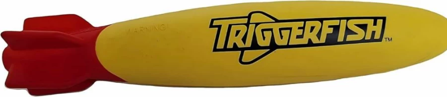 Triggerfish Pool Torpedo Toy - 9.5" Soft Rubber Tip Water Glider for Safe Underwater Play, Swimming & Diving Pool Games, Summer Kids Pool Toys
