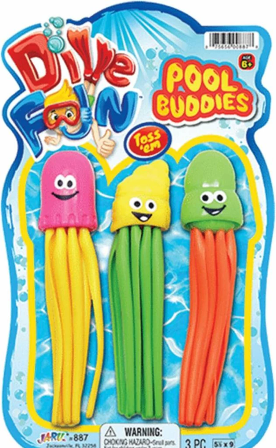 JA-RU Dive Fun Pool Buddies - 3-Pack Water Toys for Kids Swimming & Bath Time Fun