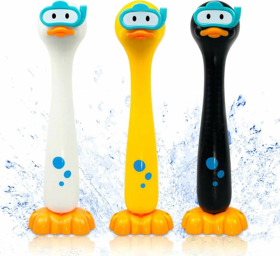 Zeeloopbee 3Pcs Duck Dive Sticks for Kids 4-12, Sinking Pool Toys for Swimming Training & Underwater Fun, Summer Water Games Diving Toys for Boys and Girls
