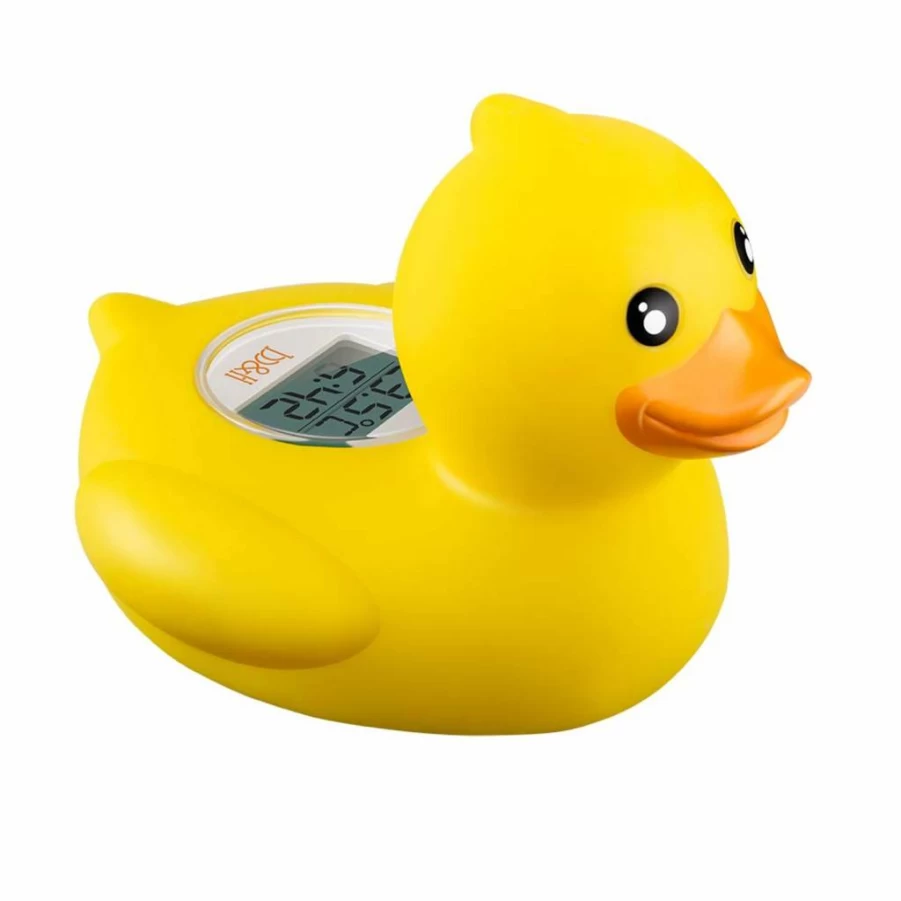 B&H Baby Bath & Room Thermometer - Floating Duck Toy with Upgraded Sensor, Safe Water Temperature Monitor for Infant Tubs (Diving-Goggles Design)