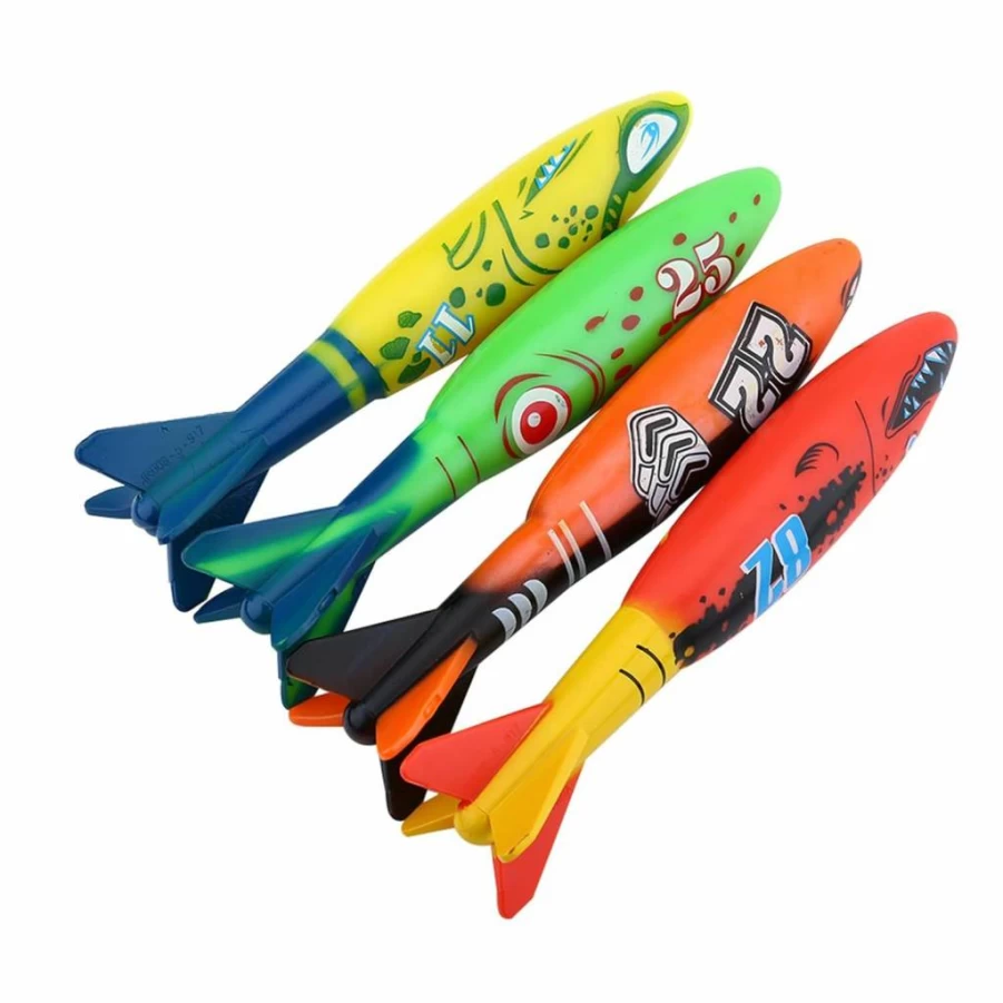 Drfeify 4Pcs Underwater Diving Toys for Kids - Bright Color Swimming Pool Training Set, Fun Mine-Shaped Pool Games for Children