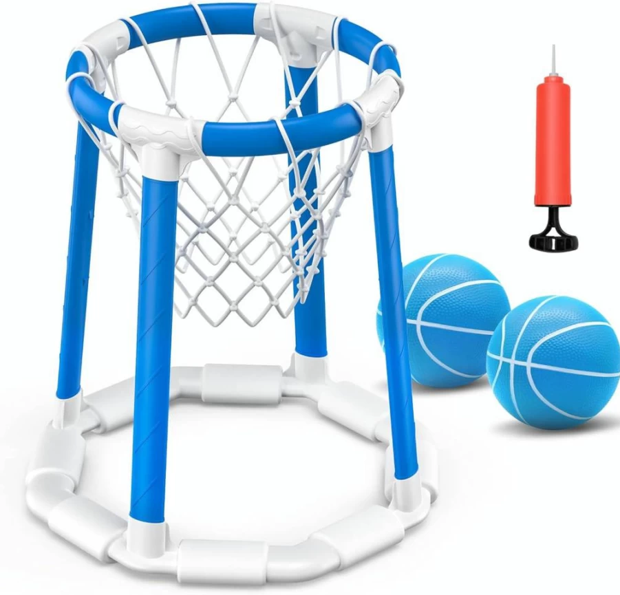 CHMYWJ Floating Pool Basketball Hoop Set with 2 Balls - Fun Outdoor & Indoor Water Game for Kids and Adults