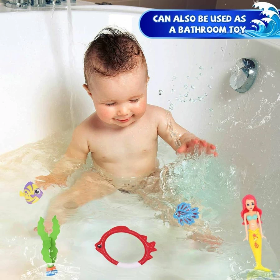 JOINBO 18-Piece Kids Diving Pool Toys Set for Ages 3-12 with Storage Bag, Sinking Mermaid & Swim Games for Summer Water Fun