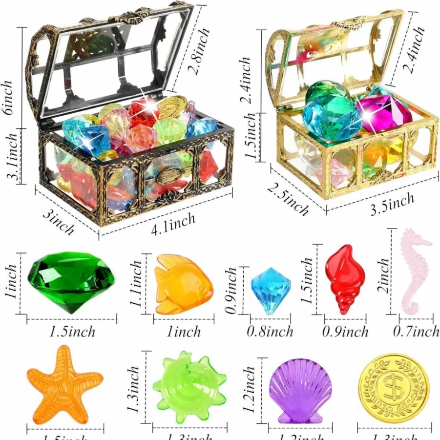 MARFOREVER 150PCS Colorful Acrylic Gemstones for Pool Diving, Pirate Treasure Toys, Vase Fillers, Beach Decor & Party Favors - Includes Burlap Bag