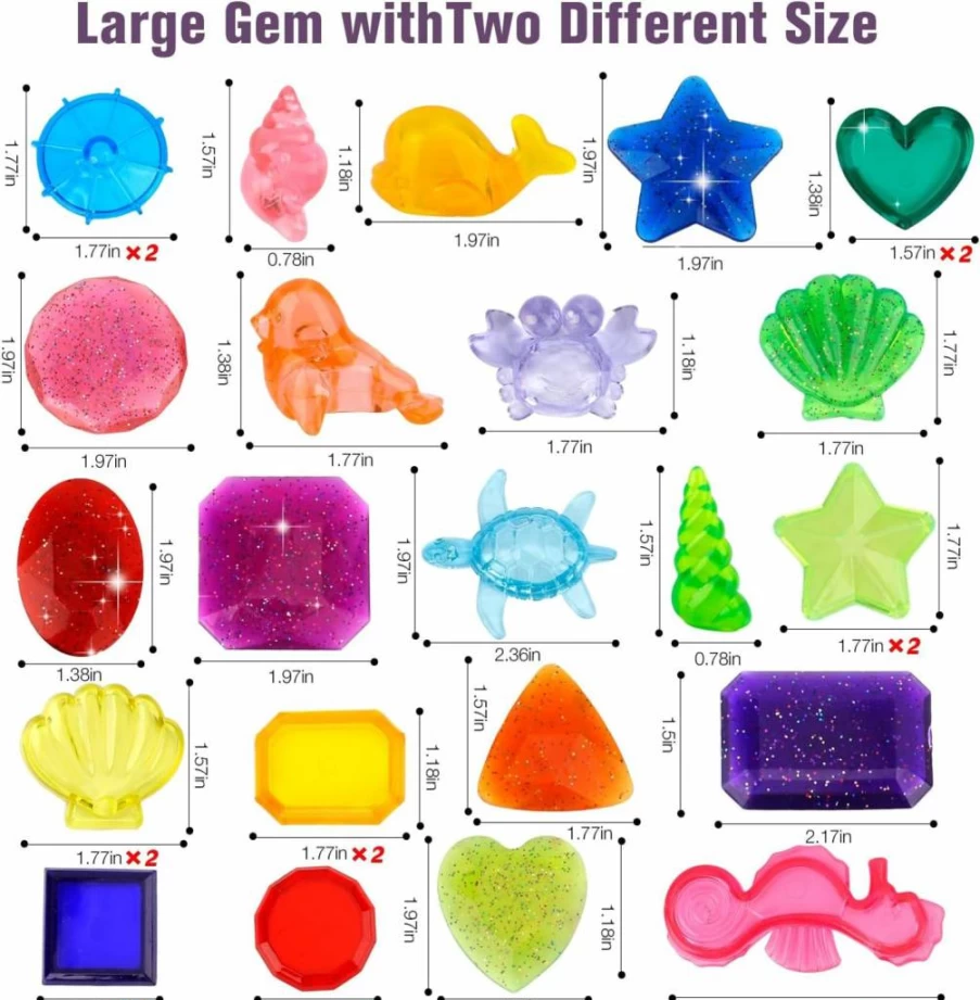 Leislam 30 Pcs Colorful Diving Gems Pool Toys for Kids - Sinking Pirate Treasure Underwater Game, Swimming Training Equipment, Summer Water Fun Gift