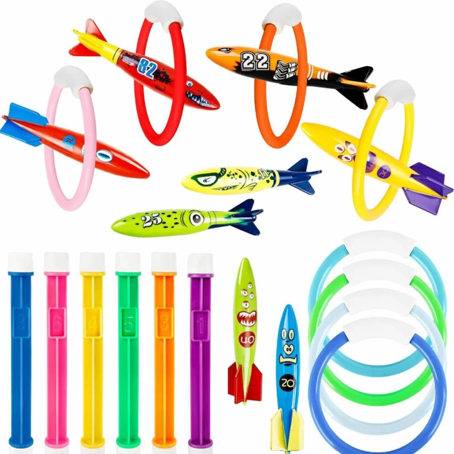 Flahard 22-Piece Underwater Dive Pool Toys Set for Kids & Adults - Swimming Training Gear for Boys & Girls - Summer Water Games & Swim Accessories