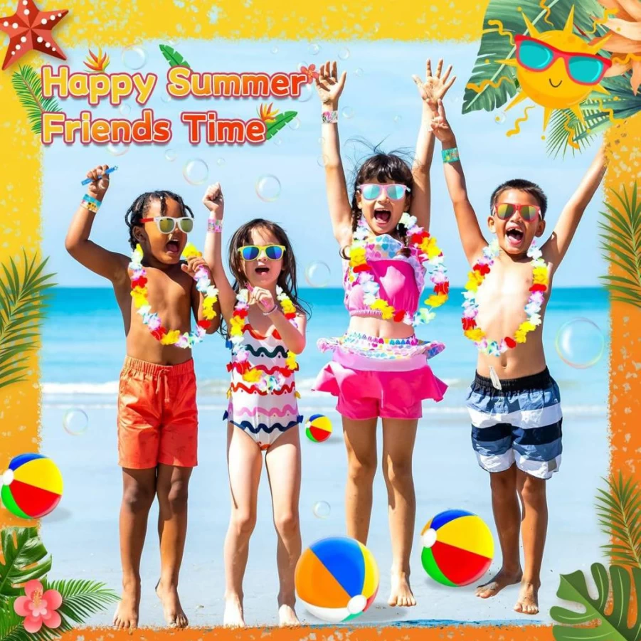 Hogesa 28Pcs Kids Pool Toys Set for Ages 4-12 - Underwater Diving Fish Rings Gems with Mesh Storage Bag for Swimming Party Favors Summer Water Games