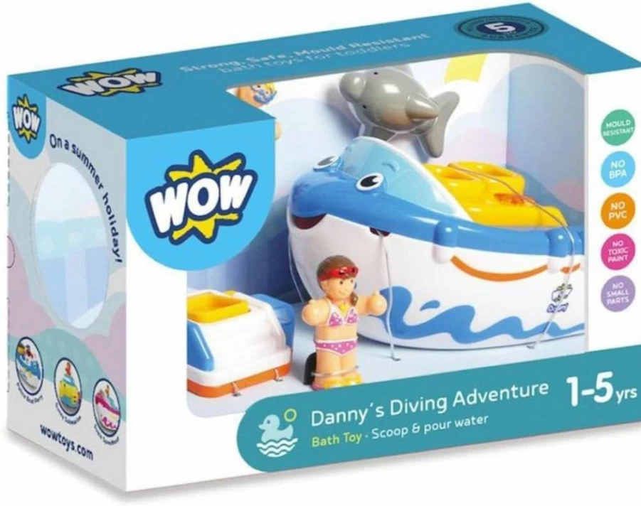 WOW 5-Piece Danny's Diving Adventure Bath Toy Set for Kids