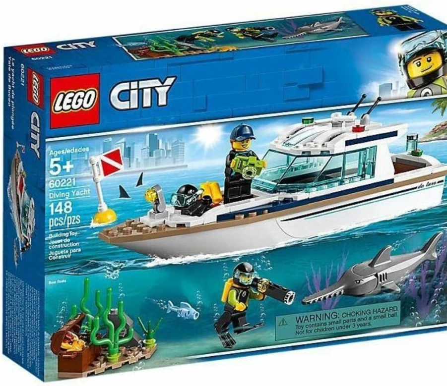 LEGO City Great Vehicles Diving Yacht 60221 Building Kit with Mini Submarine (148 Pieces) for Kids Creative Play