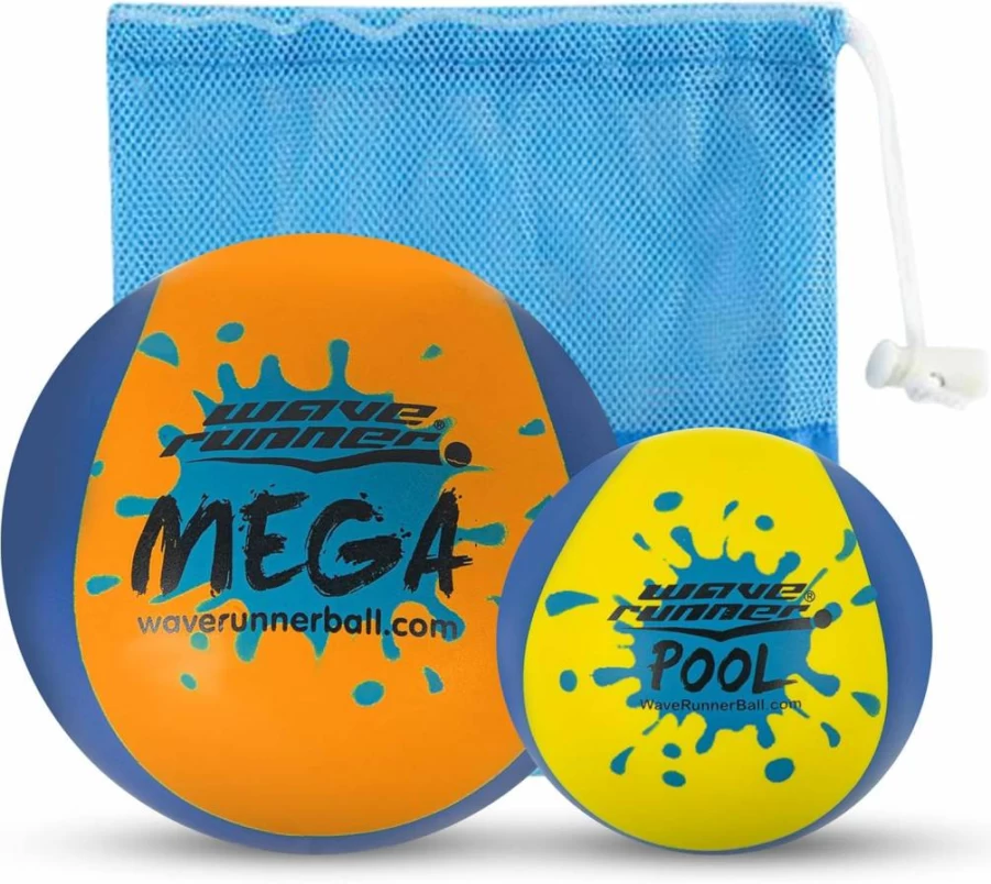 Wave Runner Water Bouncing Grip Balls - Soft Foam Speed Duo Set for Pool, Beach & Lake Summer Fun